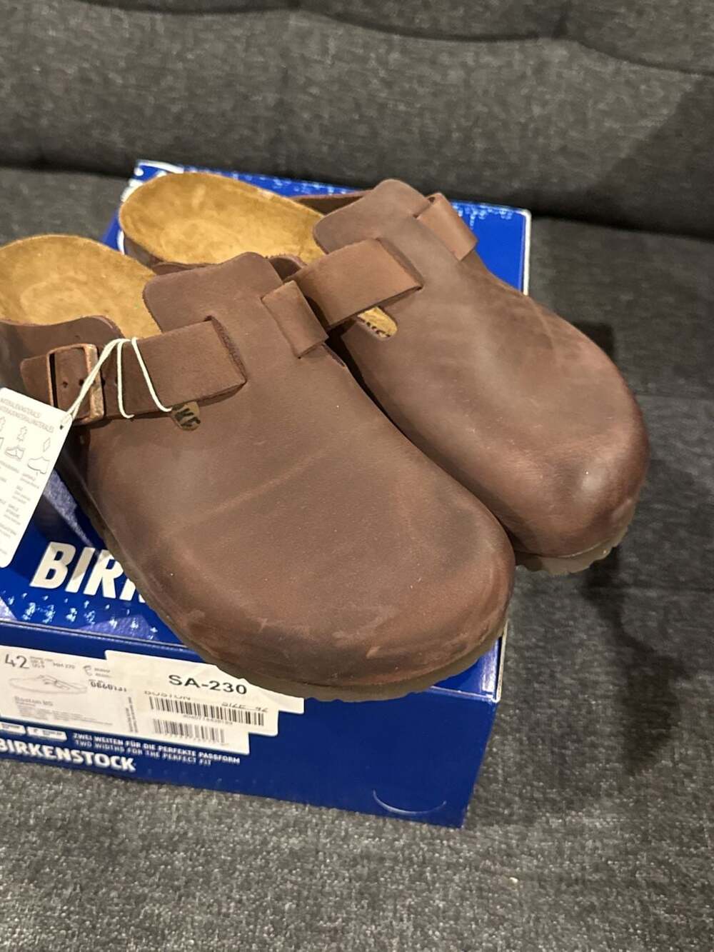 Birkenstock Boston BS Oiled Leather Clogs in Habana - 9M regular width - Picture 5 of 8